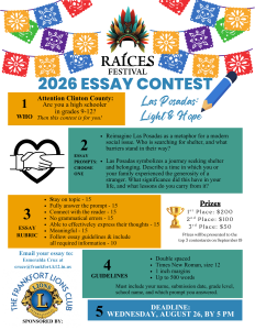 Essay Contest Flyer_2026 Raices Festival_English