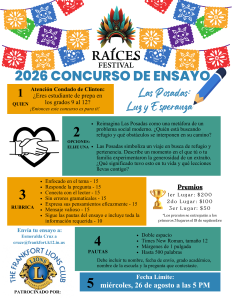 Essay Contest Flyer_2026 Raices Festival_Spanish